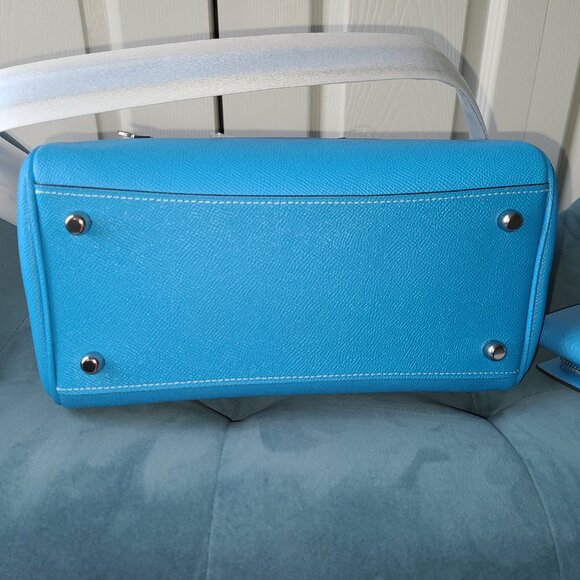 Coach rowan satchel CH282 SV/Electric Blue with wallet NWT - Picture 4 of 11